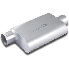 Universal Mufflers Dual Chamber 3" offset inlet (ID) 3" center outlet (ID) Performance Automotive Muffler Exhaust FH43041 in Kuwait