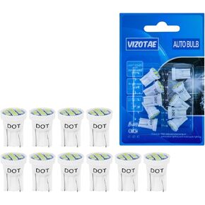 10 قطع 194 لمبة LED 6000K أبيض 168 W5W T10 إسفين 8-SMD مصابيح سيارة داخلية بديلة لخريطة القبة، باب المجاملة، لوحة ترخيص السيارة، أضواء الذيل، مجموعات الضوء in Kuwait