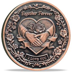 I Love You Challenge Coin - Romantic for Him Her - Souvenir for Husband Wife Boyfriend Girlfriend - Valentine's Day Keepsake in Kuwait