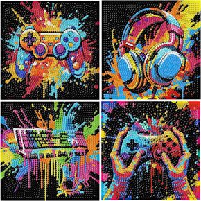 bleihum 4 Pack Diamond Art Painting Kits for Kids, Sports Small Diamond Art for Kids Ages 8-12, Cute Football Gem Art Kits for Kid Gift Home Wall Decor 6X6 inch in Saudi Arabia