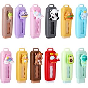 24 Pcs Cute Retractable Erasers for Pencils, Cute Erasers Bulk Fun for Teacher Rewards Home Office Supplies Gifts Filling & Party Favors(12 Styles) in Saudi Arabia
