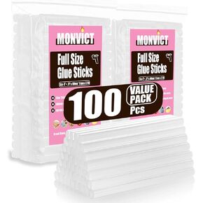 MONVICT Hot Glue Sticks, Pack of 50 (1.54 lb) 6"Long 0.43" Diameter Full-Size Hot Glue Gun Sticks Art Glues Pastes Hot Melt Sticks for Most Large Glue Guns, Clear Glue Sticks for DIY, Arts & Crafts in Kuwait