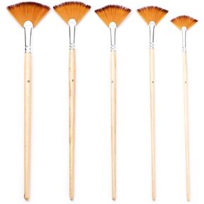 5 Pcs Artists Fan Brushes Set Paint Watercolor Multifunctional Nylon Hair Painting for Drawing in Kuwait