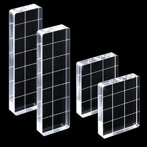 4 Pcs Acrylic Stamp Block Tools with Grid Lines, Acrylic Blocks for Stamping, Clear Stamps for Card Making Scrapbooking DIY Crafts in Kuwait