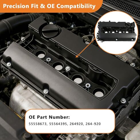 غطاء صمام المحرك مع حشوات مناسب لسيارة Chevy لـ 2010-2016 Cruze، 2009-2011 Aveo، 2012-2018 Sonic، 2013-2020 Trax، 2009-2010 Pontiac G3، 2008-2009 Saturn Astra، استبدال 55558673، 55564395 in Kuwait