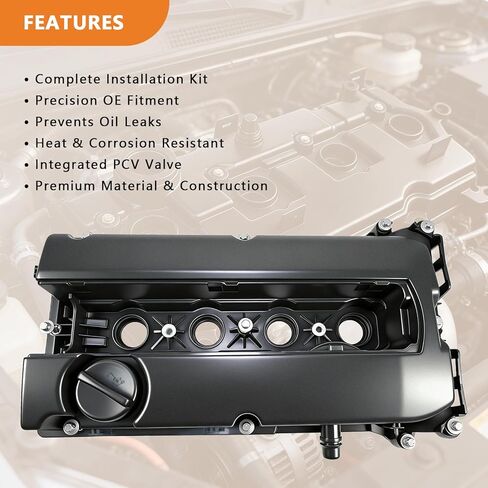 غطاء صمام المحرك مع حشوات مناسب لسيارة Chevy لـ 2010-2016 Cruze، 2009-2011 Aveo، 2012-2018 Sonic، 2013-2020 Trax، 2009-2010 Pontiac G3، 2008-2009 Saturn Astra، استبدال 55558673، 55564395 in Kuwait