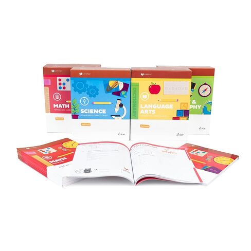 مجموعة صندوق Lifepac الجديدة للصف الثاني AOP المكونة من 4 موضوعات (الرياضيات واللغة والعلوم والتاريخ / الجغرافيا، ألفا أوميغا، الصف الثاني، منهج التعليم المنزلي، New Life Pac [غلاف ورقي] in Kuwait
