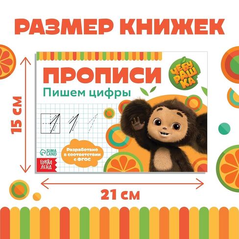 تعلم مجموعة الكتابة الروسية Cheburashka (Чебураšка) مجموعة مكونة من 4 قطع - وصفات الأبجدية الروسية ومصنف الأرقام للأطفال - تعلم الكتابة باللغة الروسية - Прописи на Русском in Kuwait