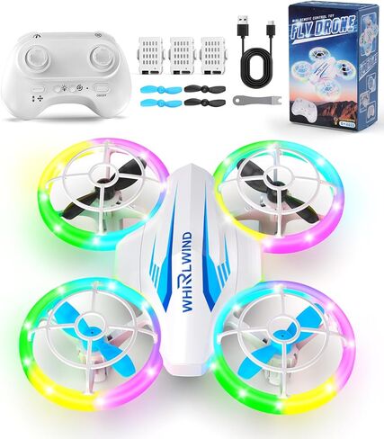 Mini Drone for Kids & Beginners- Kids Drone Mini Flying Toy with 360° Flips, LED Lights, 3 Batteries, 27 Mins Flight Time, One Key Takeoff Indoor Drones Mini RC Drones Gift for Boys and Girls in Kuwait