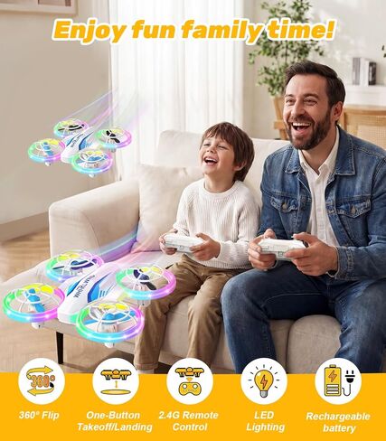 Mini Drone for Kids & Beginners- Kids Drone Mini Flying Toy with 360° Flips, LED Lights, 3 Batteries, 27 Mins Flight Time, One Key Takeoff Indoor Drones Mini RC Drones Gift for Boys and Girls in Kuwait