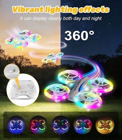Mini Drone for Kids & Beginners- Kids Drone Mini Flying Toy with 360° Flips, LED Lights, 3 Batteries, 27 Mins Flight Time, One Key Takeoff Indoor Drones Mini RC Drones Gift for Boys and Girls in Kuwait