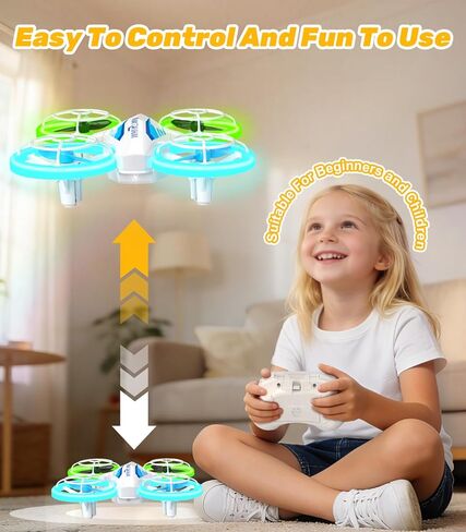 Mini Drone for Kids & Beginners- Kids Drone Mini Flying Toy with 360° Flips, LED Lights, 3 Batteries, 27 Mins Flight Time, One Key Takeoff Indoor Drones Mini RC Drones Gift for Boys and Girls in Kuwait