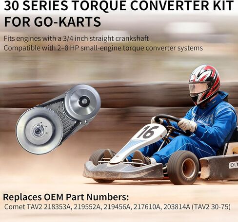 محول عزم الدوران من سلسلة 30 لدراجة Predator 212CC 6.5 HP 3/4 Bore Go Kart الصغيرة - مجموعة استبدال قابض المذنب، 10T 40/41/420 و12T 35 بكرة حزام محرك سلسلة، لـ Manco TAV2 219552A 218353A in Kuwait