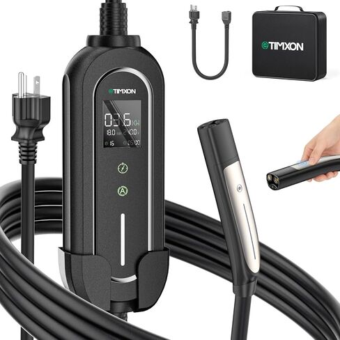 شاحن EV من المستوى 2 والمستوى 1 لشحن الهاتف المحمول Tesla، 16 أمبير، معتمد من ETL مع كابل تمديد بطول 25 قدمًا، موصل NACS، محول NEMA 6-20P إلى 5-15P، شاحن EV للسيارة الكهربائية لطراز Tesla Y/X/3/S in Kuwait