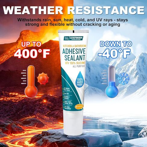 Silicone Sealant – 100% Waterproof, Flexible & Shrink Proof Caulk for Bathroom, Kitchen, Windows, Automotive - Strong Adhesion Sealant for Cracks, Gaps, Leaks 150ML/5Oz (Black) in Kuwait