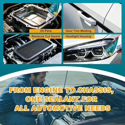 Silicone Sealant – 100% Waterproof, Flexible & Shrink Proof Caulk for Bathroom, Kitchen, Windows, Automotive - Strong Adhesion Sealant for Cracks, Gaps, Leaks 150ML/5Oz (Black) in Kuwait