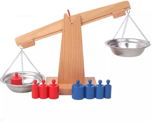Montessori Wooden Balance Scale, Educational Weight Comparing & Counting Toy in Kuwait