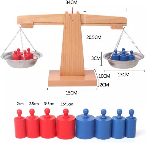 Montessori Wooden Balance Scale, Educational Weight Comparing & Counting Toy in Kuwait
