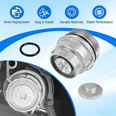 مجموعة غطاء غطاء فلتر الزيت 15620-31060 مع قابس تصريف، بديل لسيارة Toyota Tundra RAV4 4Runner Camry Highlander Tacoma Avalon Sienna Venza & Lexus RX350 2005-2019، استبدل 15643-31050 in Kuwait