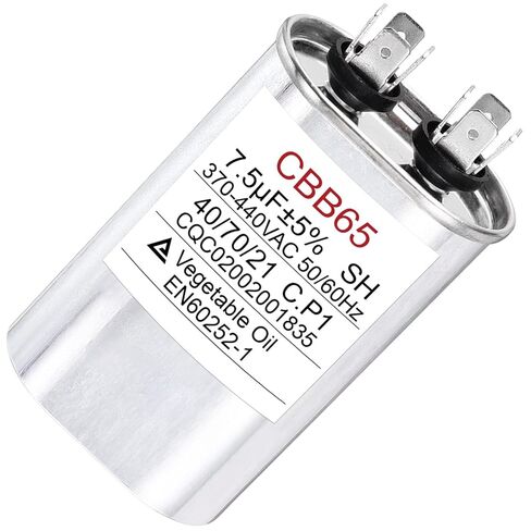 Seentech 45+5uF MFD 370 or 440 Volt AC CBB65 Dual Run Round Capacitor Replacement Part - Exact Fit for Condenser Straight Cool or Heat Pump Air Conditioner in Saudi Arabia