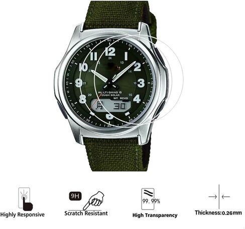 واقي شاشة Walieoka متوافق مع CASIO WVA-M630، طبقة واقية من الزجاج المقوى بقوة 9H، شفاف كريستالي مقاوم للخدش [عبوة من 3 قطع] in Kuwait