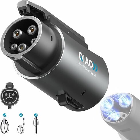محول QIAO Tesla إلى J1772 (بحد أقصى 80 أمبير، 250 فولت) للمركبات الكهربائية J1772، محول شاحن Tesla، محول NACS إلى J1772 متوافق مع شاحن الهاتف المحمول وجهة موصل جدار Tesla in Kuwait