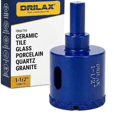 Drilax 1 بوصة مثقاب ماسي لقمة ثقب البلاط، منشار السيراميك والبورسلين والكوارتز والجرانيت وزجاجة زجاجية لسطح العمل وعمر طويل جدًا بتقنية النحاس الفراغي حزمة واحدة in Saudi Arabia