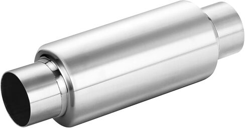 A-KARCK 2.5 بوصة مرنان عادم المدخل، مدخل 2.5 بوصة، مخرج 2.5 بوصة، مرنان كاتم الصوت بطول 12 بوصة من الفولاذ المقاوم للصدأ، مصقول in Kuwait