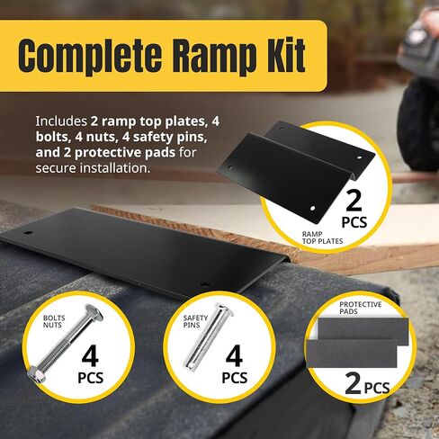 مجموعة MaxxHaul 51200 Steel Ramp Top Kit - قم بإنشاء المنحدرات الخاصة بك بسرعة باستخدام ألواح مقاس 2 × 12 بوصة لتحميل دراجة نارية ATV ومعدات العشب بأمان داخل وخارج سيارتك in Kuwait