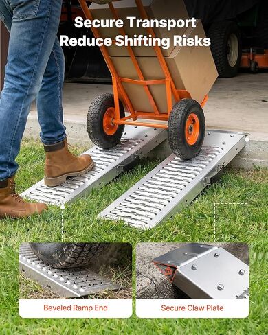 VEVOR Trailer Ramps, 2PCS 39 x 9 in, Heavy-Duty Steel ATV Ramp Set with Anti-Slip Plates, 1200LBS Combined Capacity Loading Ramps for Motorcycles, Lawn Mowers, Farm Tractors, Carts in Kuwait