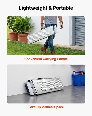 VEVOR Trailer Ramps, 2PCS 39 x 9 in, Heavy-Duty Steel ATV Ramp Set with Anti-Slip Plates, 1200LBS Combined Capacity Loading Ramps for Motorcycles, Lawn Mowers, Farm Tractors, Carts in Kuwait