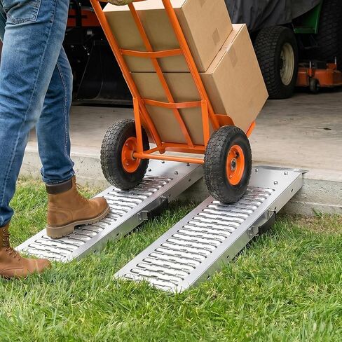 VEVOR Trailer Ramps, 2PCS 39 x 9 in, Heavy-Duty Steel ATV Ramp Set with Anti-Slip Plates, 1200LBS Combined Capacity Loading Ramps for Motorcycles, Lawn Mowers, Farm Tractors, Carts in Kuwait