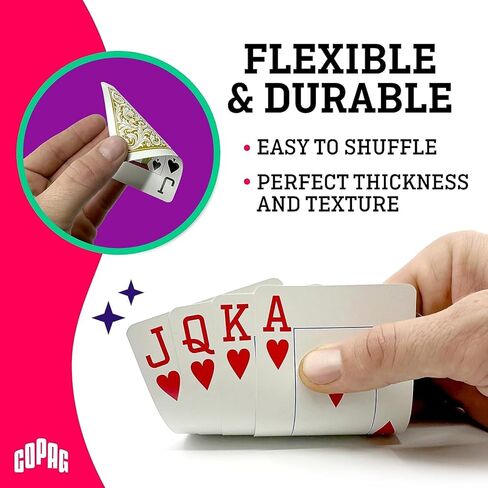 Copag Elite 100% Plastic Playing Cards - Bridge Size (Narrow) Jumbo Index Value 12 Pack in Kuwait