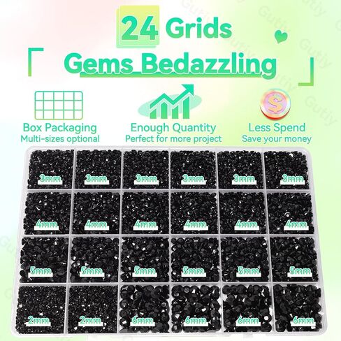 21000Pcs Black Rhinestones for Bedazzling Kit, Mix Sizes Jelly Bedazzling Resin Gems, Black Gems Bedazzling for Crafting, Flatback Resin Rhinestones for Craft DIY Face Makeup in Saudi Arabia