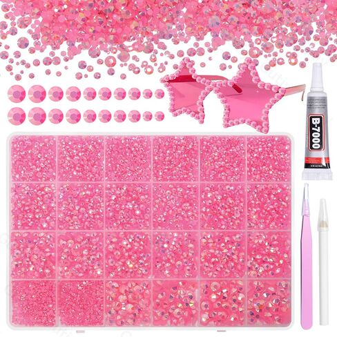21000Pcs Black Rhinestones for Bedazzling Kit, Mix Sizes Jelly Bedazzling Resin Gems, Black Gems Bedazzling for Crafting, Flatback Resin Rhinestones for Craft DIY Face Makeup in Saudi Arabia