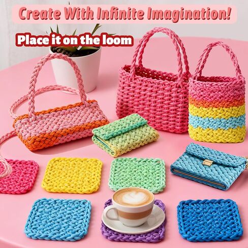 CXIIPOL 1000 Pcs 7 inch Colorful Loom Loops Potholder, 10 Colors Weaving Loom Refill Loops, Flexible DIY Kit Colorful Weaving Crafts for DIY Projects in Kuwait