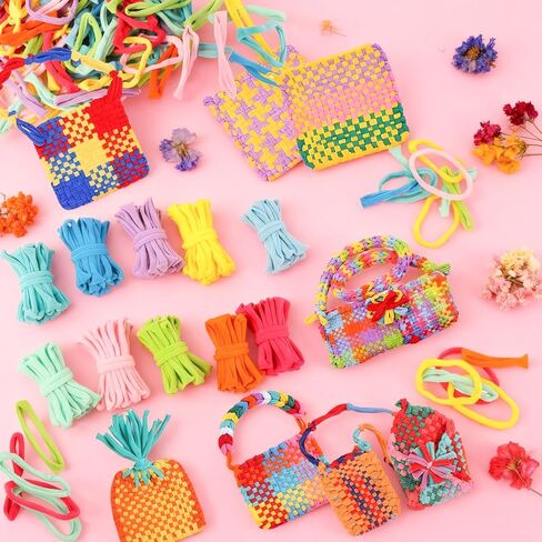 CXIIPOL 1000 Pcs 7 inch Colorful Loom Loops Potholder, 10 Colors Weaving Loom Refill Loops, Flexible DIY Kit Colorful Weaving Crafts for DIY Projects in Kuwait