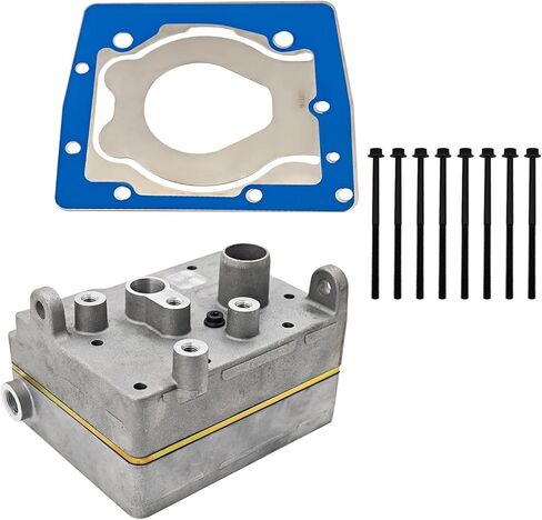 2121411 Air Brake Compressor Cylinder Head Compatible with Paccar MX13 MX11 Single Piston Air Compressor Cylinder Head Replace# 2139800 2121412 9122180010 9122180000 9122180020 in Kuwait