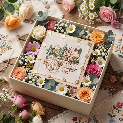 Threehoney 4 قطع قضبان نقالة بالإبرة لإطار غرز تطريز 5 بوصات 20 إبهامًا 1 مزيل لإطار غرز التطريز مجموعة مجموعة من لوحات الفنانين القماشية دعم منتظم in Kuwait