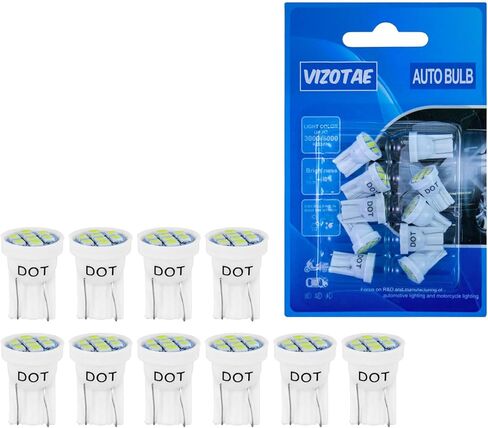 10 قطع 194 لمبة LED 6000K أبيض 168 W5W T10 إسفين 8-SMD مصابيح سيارة داخلية بديلة لخريطة القبة، باب المجاملة، لوحة ترخيص السيارة، أضواء الذيل، مجموعات الضوء in Kuwait