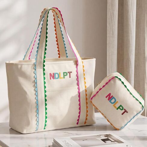 مجموعة حقيبة حمل من القماش من Locmeo Needlepoint حقيبة مشروع مطرزة ومنظم تخزين حرفي الخياطة مع سحاب ومقبض لحقيبة تخزين اللحف المتقاطعة in Kuwait