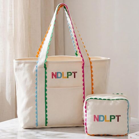 مجموعة حقيبة حمل من القماش من Locmeo Needlepoint حقيبة مشروع مطرزة ومنظم تخزين حرفي الخياطة مع سحاب ومقبض لحقيبة تخزين اللحف المتقاطعة in Kuwait