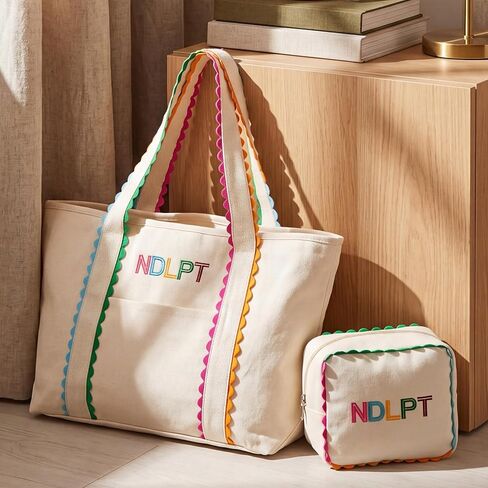 مجموعة حقيبة حمل من القماش من Locmeo Needlepoint حقيبة مشروع مطرزة ومنظم تخزين حرفي الخياطة مع سحاب ومقبض لحقيبة تخزين اللحف المتقاطعة in Kuwait