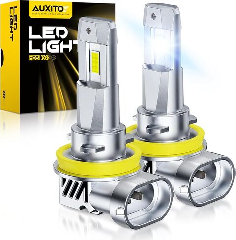 مصابيح AUXITO H11 H8 H9 LED، 16 شريحة LED ممتازة، 80000LM 15X أكثر سطوعًا، ضوء النهار 6500K، التوصيل والتشغيل، عمر طويل 60000H، توافق عالمي، حزمة من 2 in Kuwait