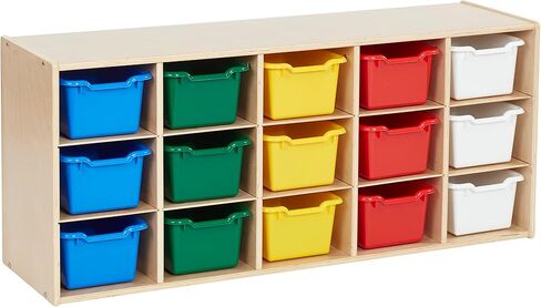 ECR4Kids Streamline 15 خزانة صينية صغيرة و15 سلة أمامية مغرفة، 3x5، أثاث أطفال، متنوع in Kuwait