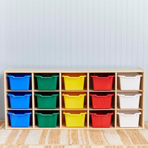 ECR4Kids Streamline 15 خزانة صينية صغيرة و15 سلة أمامية مغرفة، 3x5، أثاث أطفال، متنوع in Kuwait