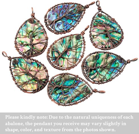 TUMBEELLUWA Tree Pendant Abalone Shell Handmade Copper Wire Wrapped Necklace Assorted Shapes Women Jewelry in Saudi Arabia