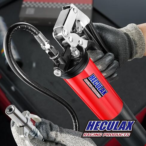 Bravex Grease Gun Heavy Duty 6000 PSI W/Quick Release Coupler Pistol Grip Grease Gun Kit with 14 oz Capacity - 18 inch Flex Hose Red in Kuwait
