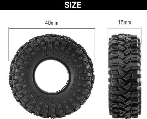 إطارات INJORA 40 * 15 مم 0.7 بوصة King Trekker لـ 1/30 محوري SCX30 (T7024) in Kuwait