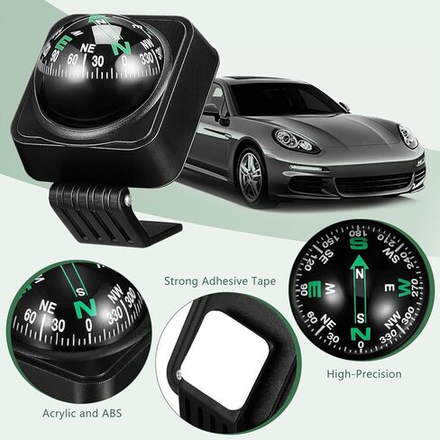 Veemoon Car Compass Ball Dashboard Mount for Automotive Outdoor Navigation, Portable Compass for Car, Boat, Truck, Suitable for Off-Road and Marine Use in Kuwait